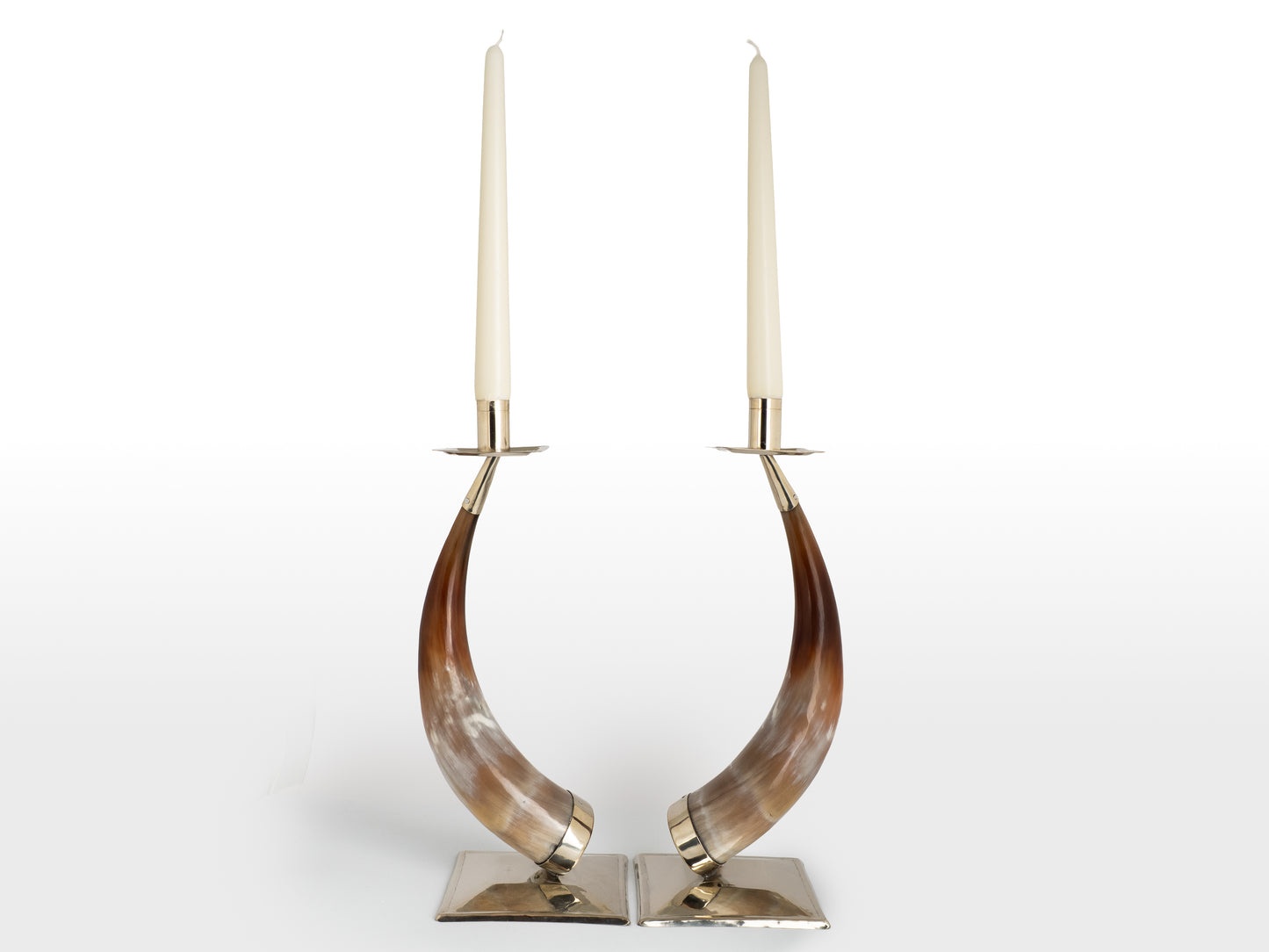 CANDELABRO - CUERNO DE VACA Y ALPACA (SET X2)