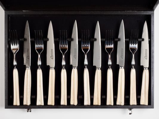 CUBIERTOS ÑANDÚ SET X12 (6 TENEDORES Y 6 CUCHILLOS)