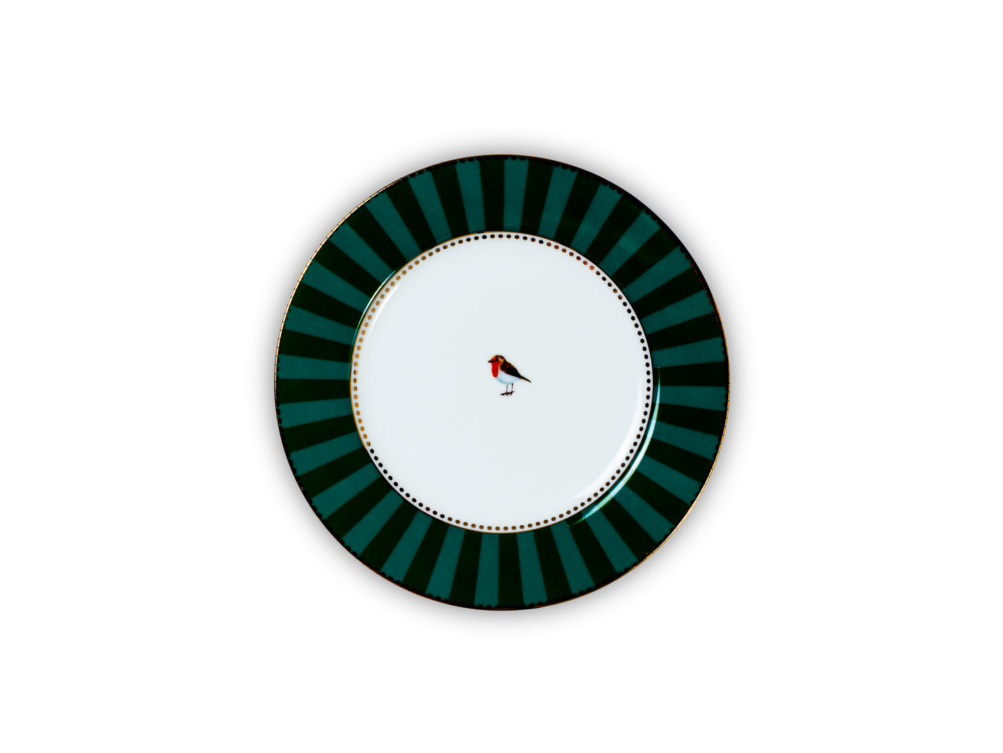 PLATO LOVE BIRDS STRIPES EMERALD GREEN 17cm (SET X6)