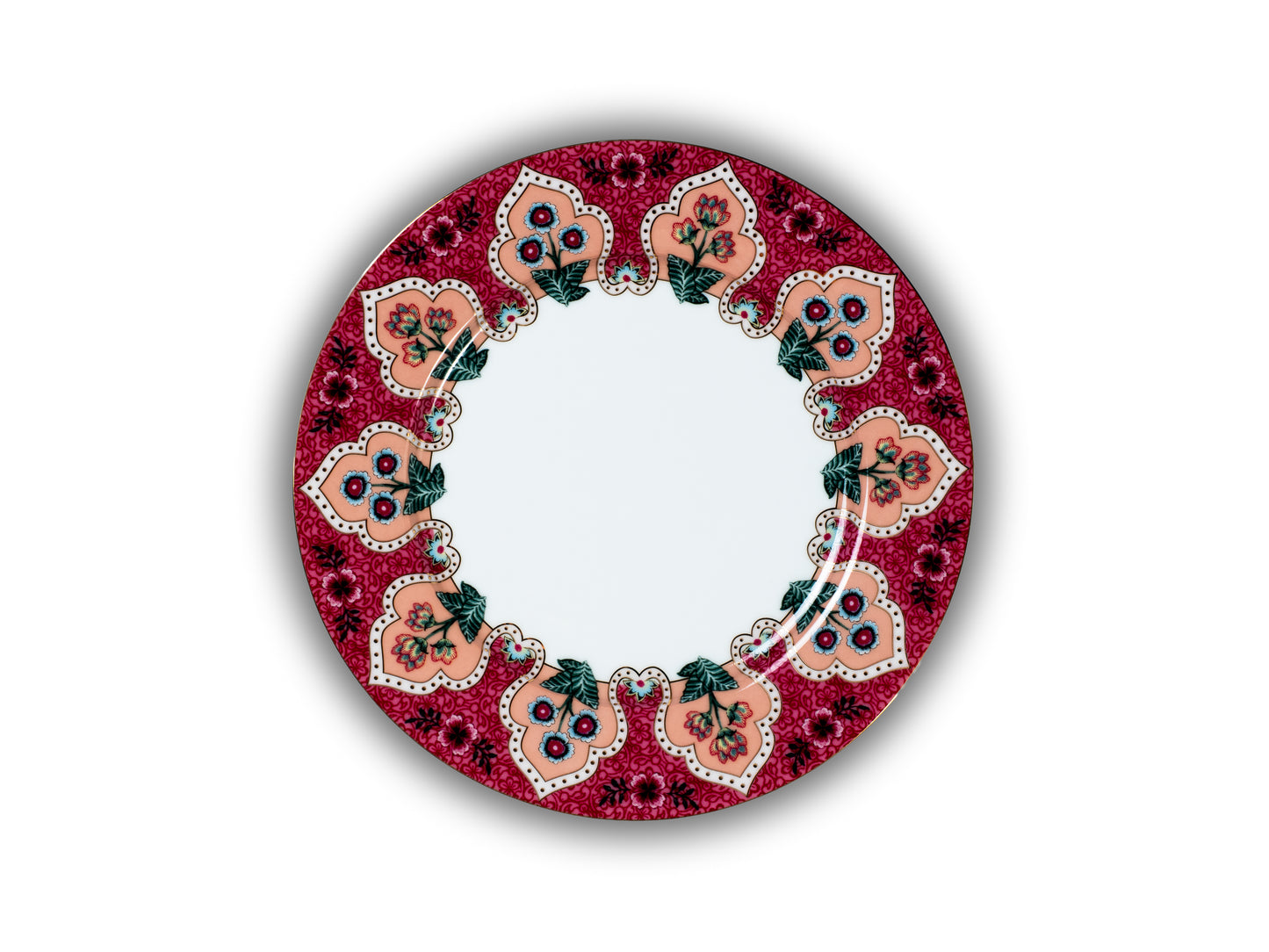 PLATO FLOWER FESTIVAL DECO DARK PINK 21cm (SET X6)