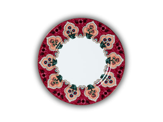 PLATO FLOWER FESTIVAL DECO DARK PINK 21cm (SET X6)