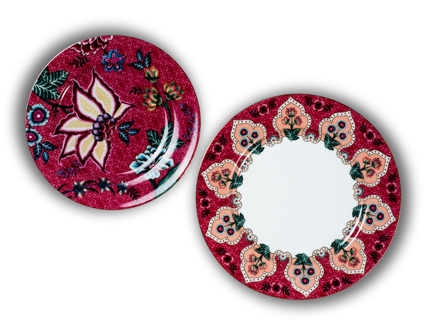 PLATO FLOWER FESTIVAL DECO DARK PINK 21cm (SET X6)
