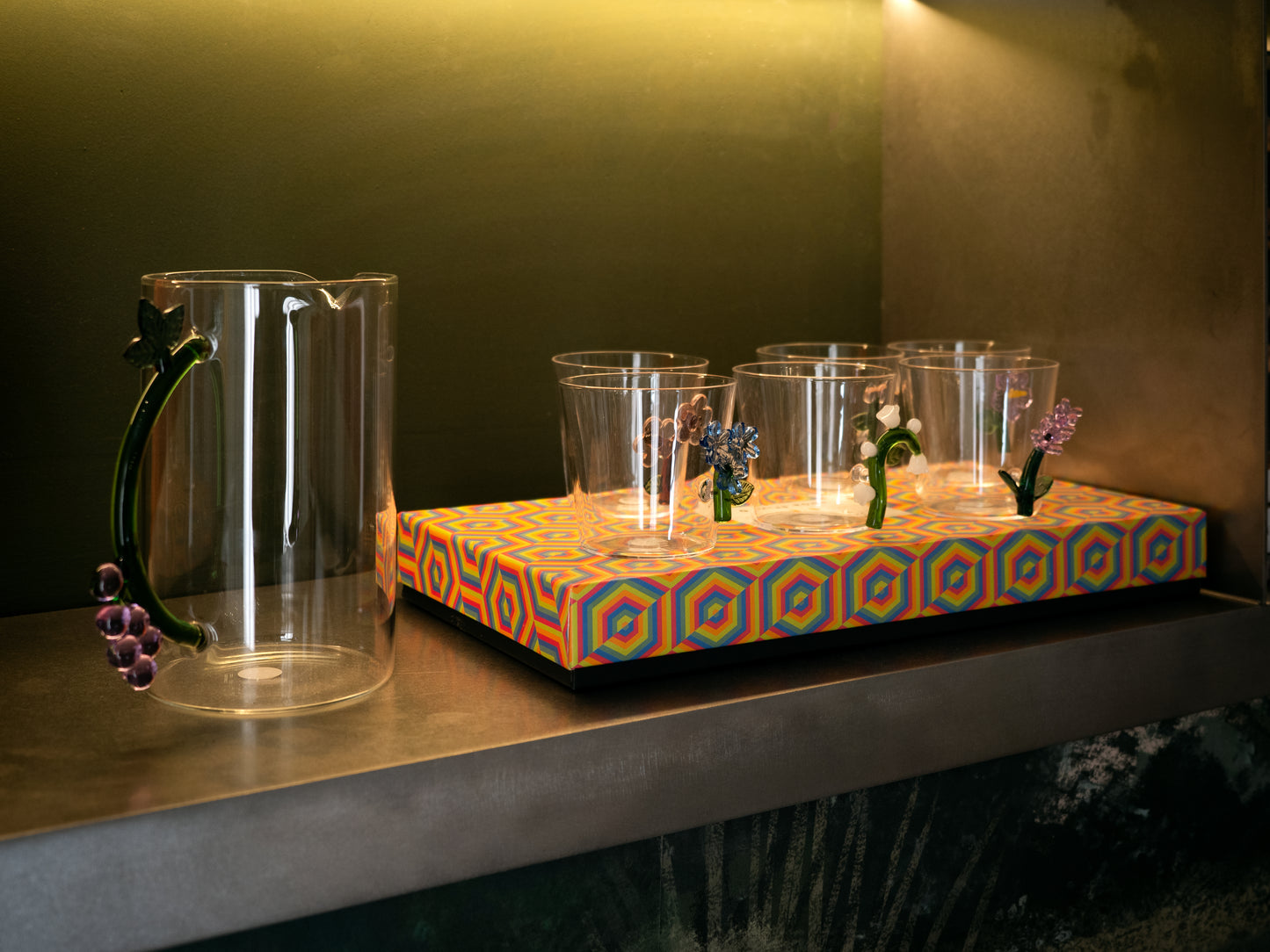 VASO CORTO LIGHT BLUE FLOWER