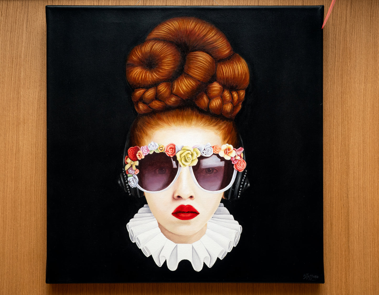 CUADRO "NIÑA CON GAFAS FLORES" (BIANCA TESSORE)