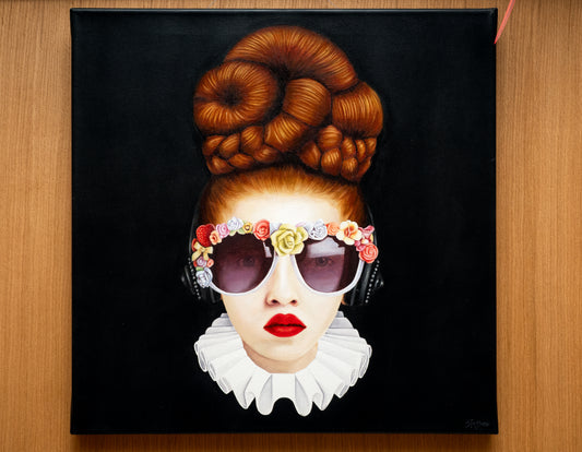 CUADRO "NIÑA CON GAFAS FLORES" (BIANCA TESSORE)