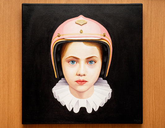 CUADRO "NIÑA CON CASCO" (BIANCA TESSORE)