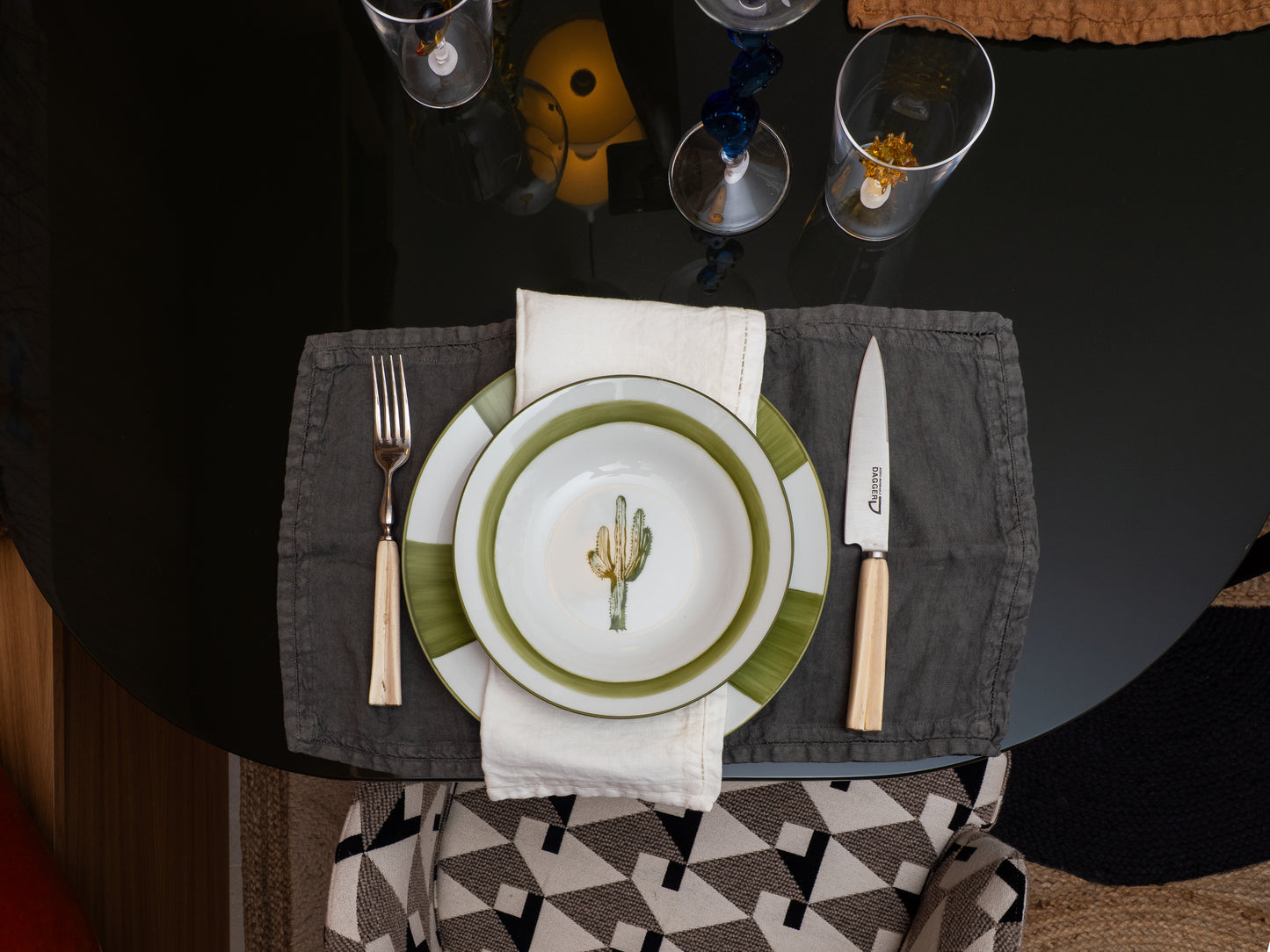 INDIVIDUAL LINO GRIS PLOMO (PACK X6)