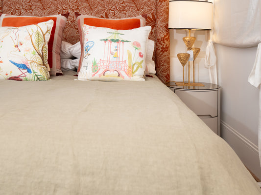 FUNDA NORDICA LINO CAQUI (150X220)