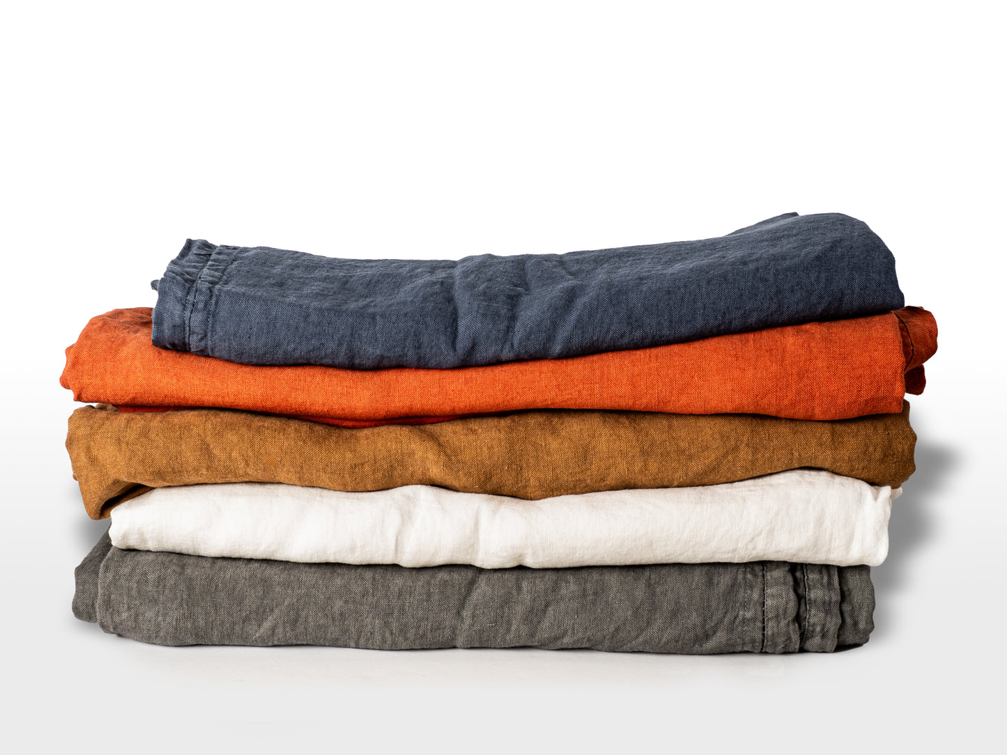 MANTEL LINO LAVADO NARANJA OSCURO (160X250)