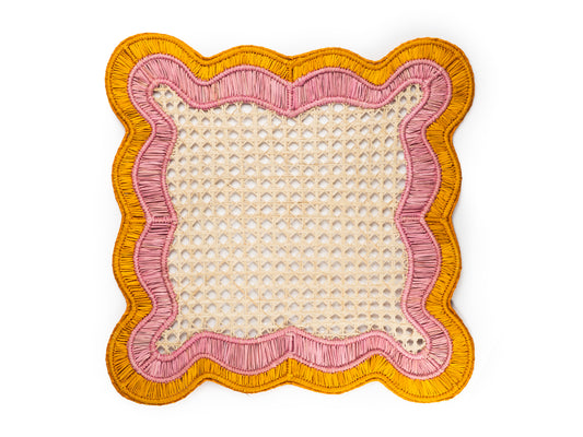 INDIVIDUAL ONDULADO (NARANJA/ROSA) (PACK X8)