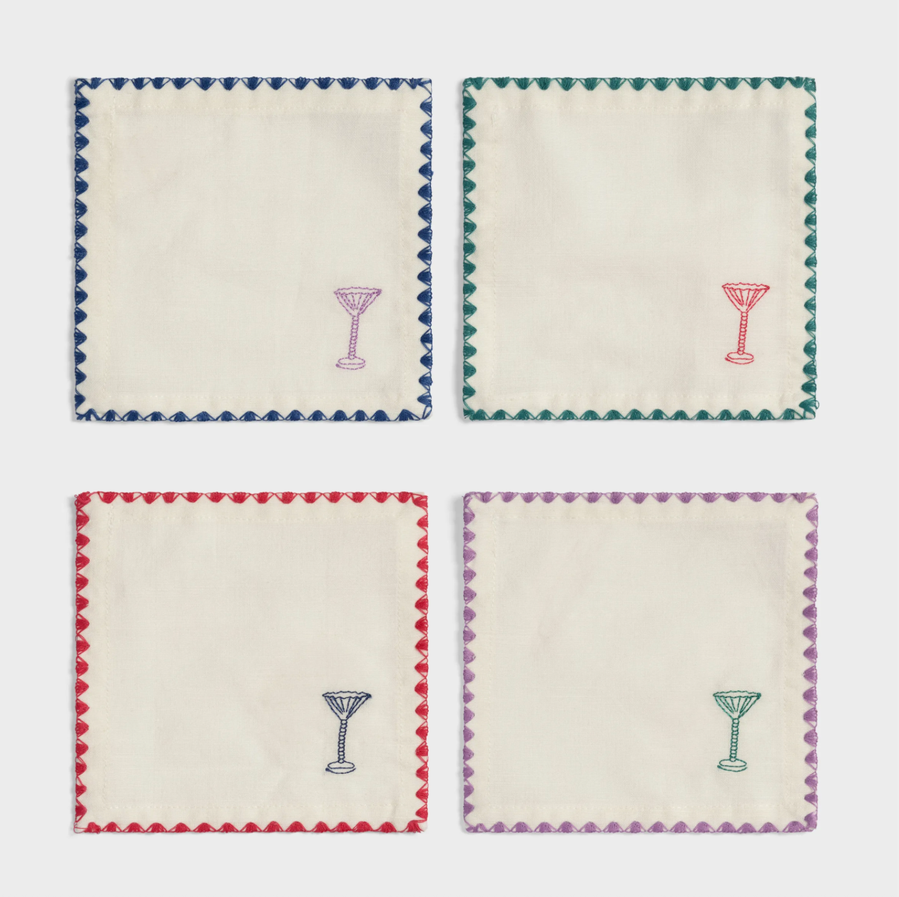 SERVILLETAS COCKTAIL ZIGZAG 12X12 (PACK X4)