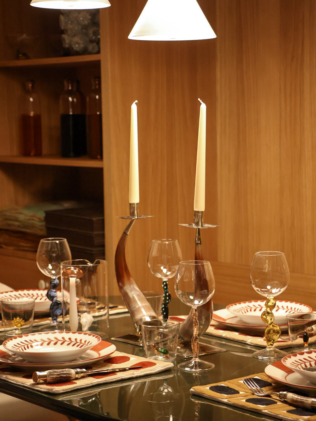 CANDELABRO - CUERNO DE VACA Y ALPACA (SET X2)