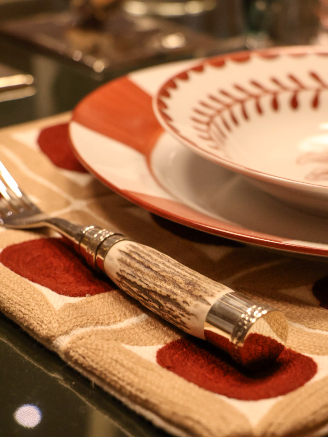 CUBIERTOS ASTA DE CIERVO SET X12 (6 TENEDORES Y 6 CUCHILLOS)