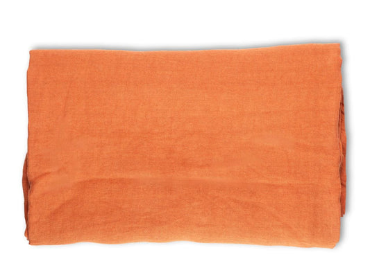 MANTEL LINO LAVADO NARANJA OSCURO (170X300)